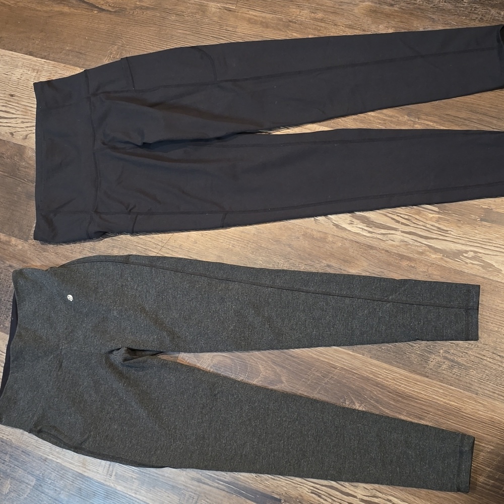 2 pair of leggings, gray and black, s/m